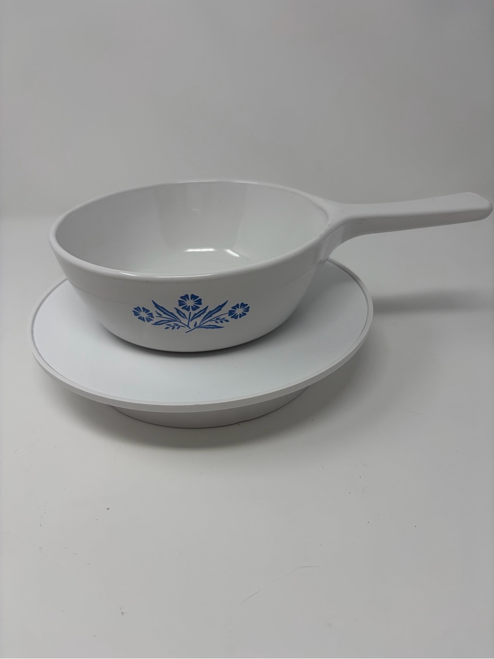 Vintage Corning Ware White with Blue Cornflowers 6”